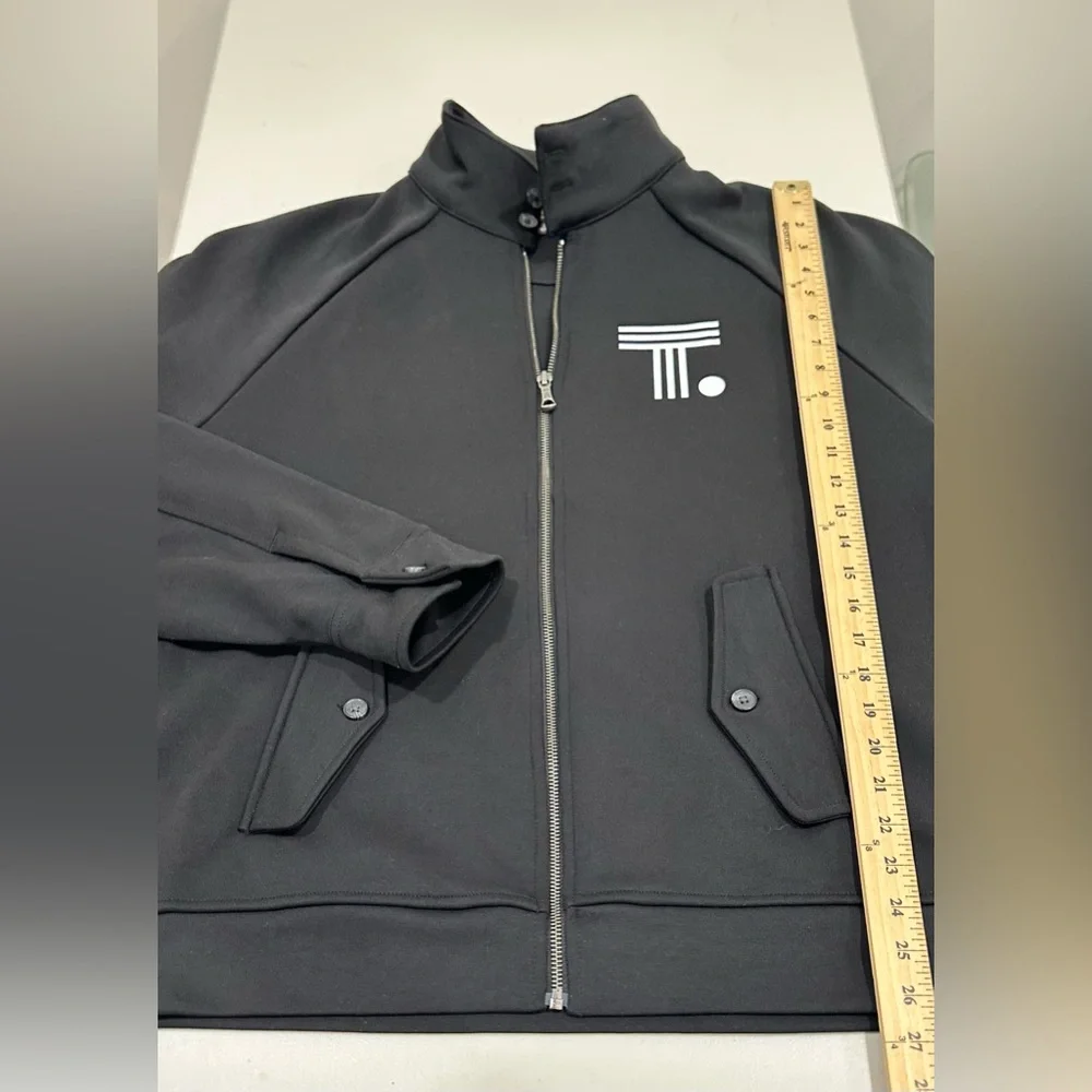 Brooks Brothers Men’s Jacket Size L Black Front Zip Funnel Neck Cotton‎ Blend